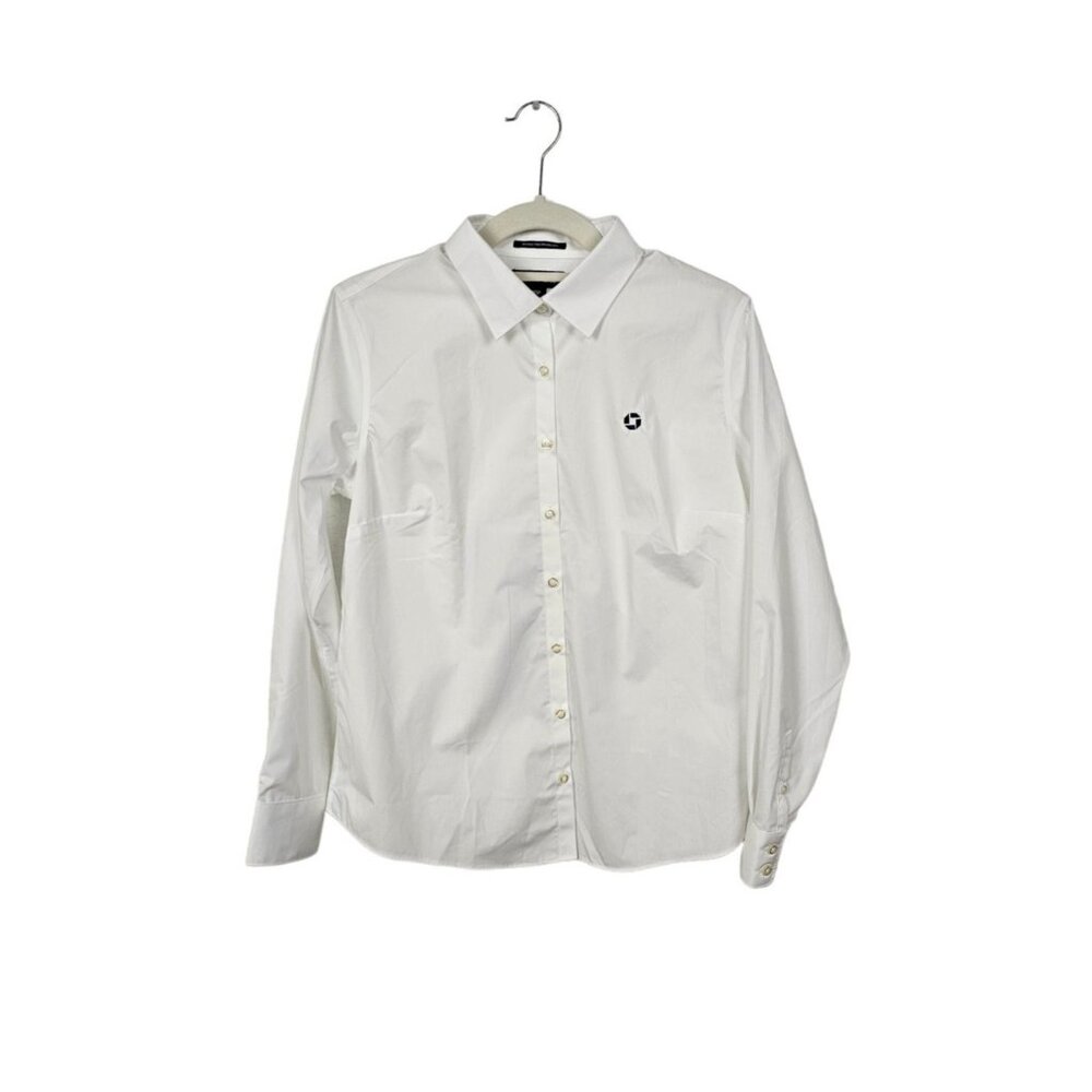 Lands' End Chase Stylish Business Apparel White Wrinkle-free Button-up Shirt